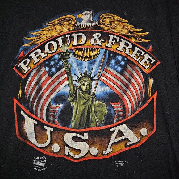 Vintage 3d emblem tshirt harley davidson alike 1990 tee - Picture 3 of 6